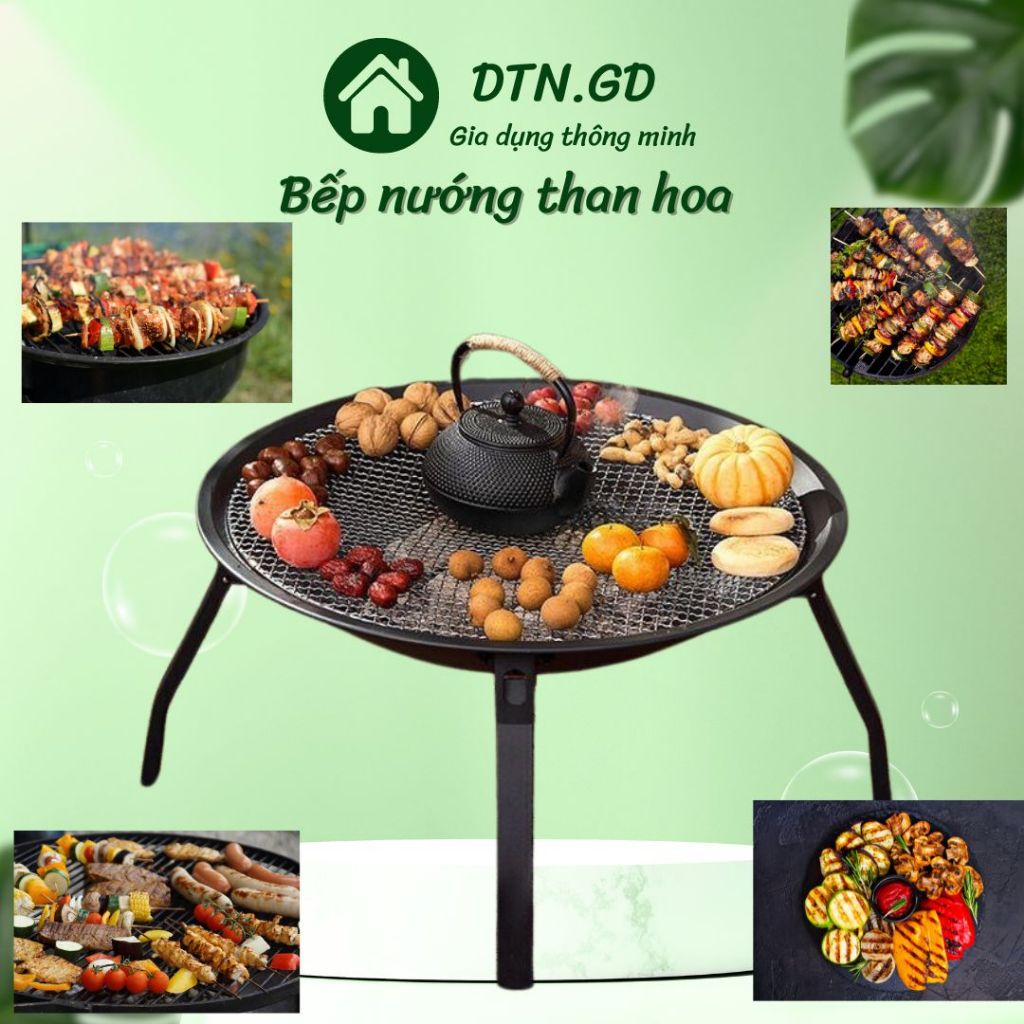 Bếp nướng than hoa 3 trong 1 gấp gọn, bếp nướng dã ngoại sử dụng trong nhà , ngoài trời mang đi du lịch
