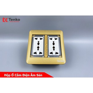 Ổ cắm điện đôi 3 chấu âm sàn thông dụng chính hãng tenko tk-ds-111s04