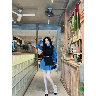 Sét bộ cách điệu - jean lụa + quần + áo ngoài + nịt