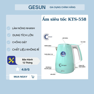 Ấm siêu tốc KTS-558 Gesun 1.8 lít ,2 lớp, chống giật và chống bỏng, inox 304 không gỉ