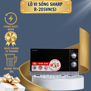 Lò vi sóng Sharp R-205VN(S) dung tích 20 lít - Hàng chính hãng - Bảo hành 12 tháng