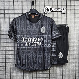Áo AC Milan Đen Special Cực Đẹp Mới Nhất 2024 - Áo Bóng Đá Thun Thể Thao Nam Nữ Cao Cấp