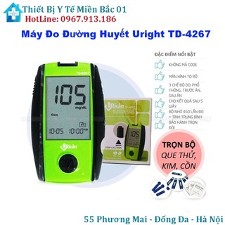 Máy đo đường huyết cao cấp uright td-4267 tặng 50 kim 25 que thử