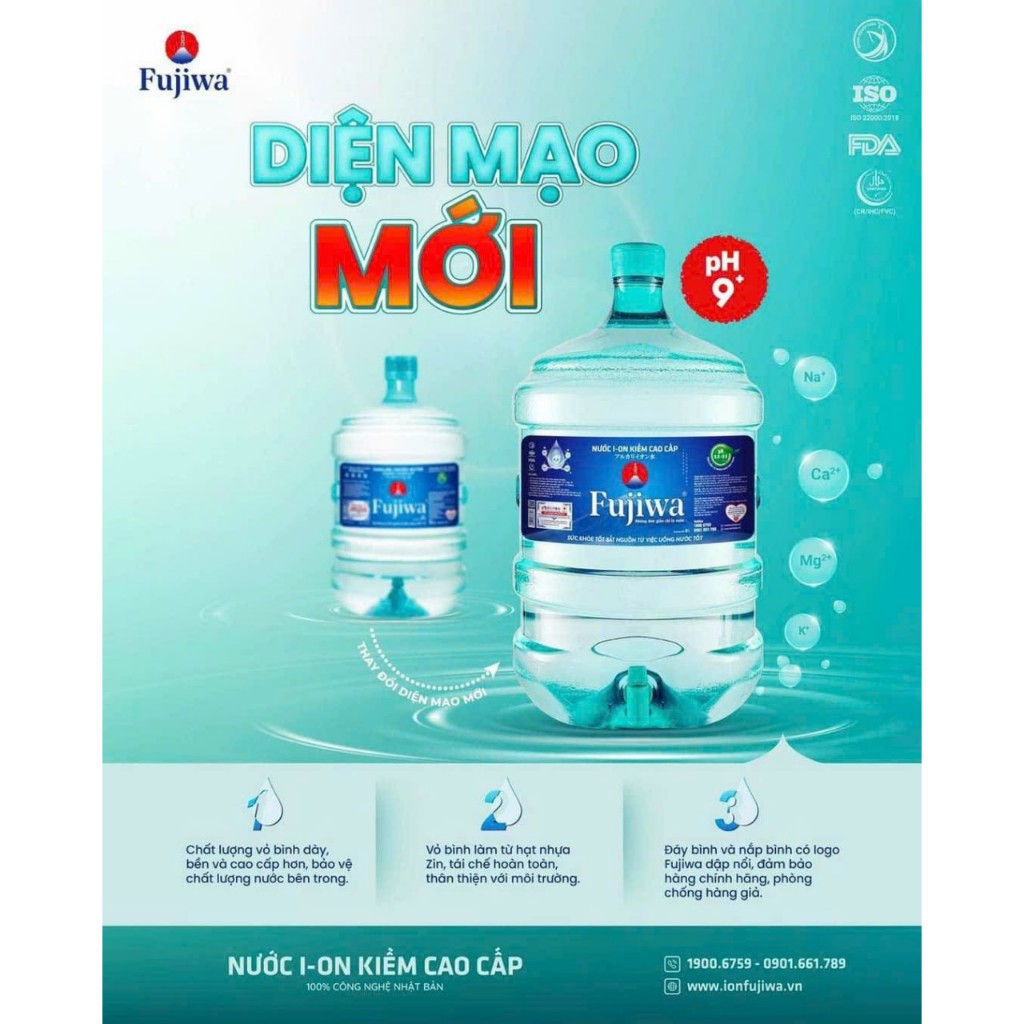 Nước uống ion kiềm Fujiwa bình 18l