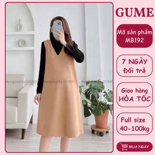 Váy bầu bigsize - Đầm bầu thiết kế GuMe YẾM BẦU CHẤT DA LỘN CHÍNH PHẨM màu đen cổ V dày dặn cực đẹp _MB192 RỜI