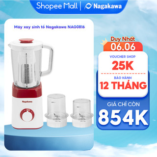 Máy Xay Sinh Tố 3 cối Nagakawa NAG0816 - Dung tích 1.5L - Hàng chính hãng