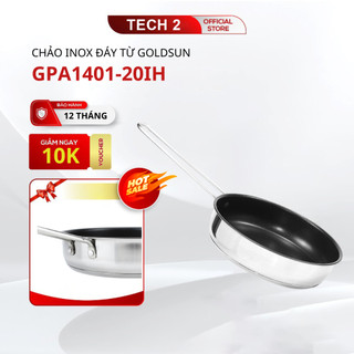 Chảo rán chống dính bếp từ, chảo inox Goldsun GPA1401-20IH (20cm), Chảo đáy từ cao cấp sử dụng trên mọi loại bếp