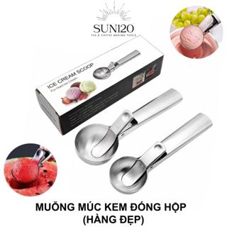 Muỗng múc kem inox ĐÓNG HỘP dụng cụ múc kem trái cây