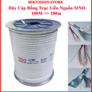 [Cuộn 200m] Cáp đồng trục SINO liền nguồn có bọc dầu chống ẩm, dây cáp tín hiệu chuyên dụng cho camera