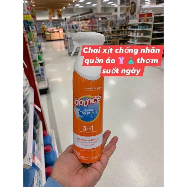 (Chính Hãng) MỘT Chai xịt phẳng và Thơm Quần Áo Bounce 3in1--Mỹ