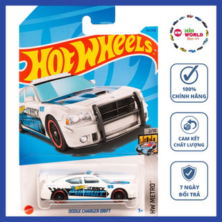 Xe mô hình Hot Wheels basic Cảnh sát Police Dodge Charger Drift HKJ69.