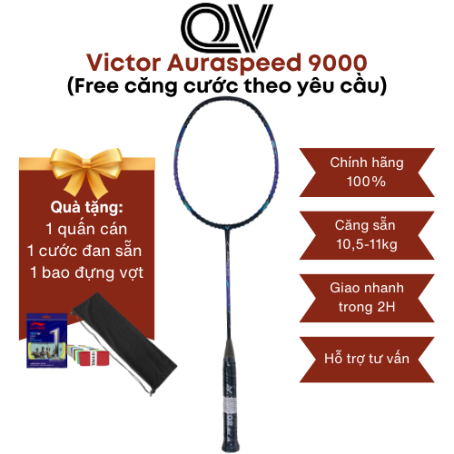 Vợt cầu lông Victor Auraspeed 9000 chính hãng Quốc Việt Badminton phù hợp với người yêu thích chơi v