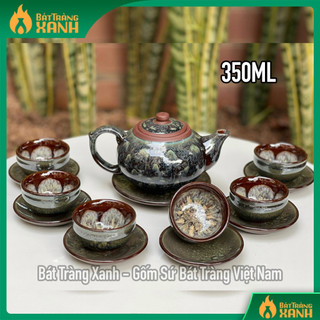 Bộ ấm trà búp sen ngọc thạch 350ml - nnưt vương mạnh tuấn - ấm chén tử sa hoả biến bát tràng