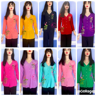 Áo bà ba nữ may sẵn thêu trực tiếp(từ 40-75kg)-áo không kèm quần