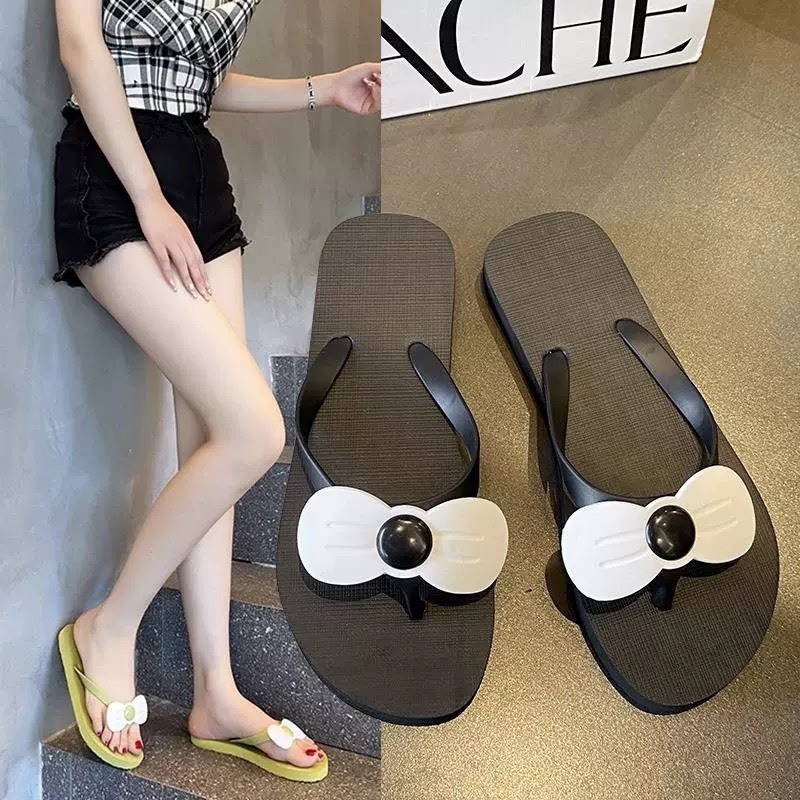 Dép Xỏ Ngón Dép Tông Đính Hoa Màu Sắc Đi Du Lịch Hè, Dép Tông Đi Biển Đế Mềm Chống Trơn Phong Cách Trẻ Trung