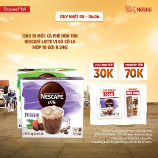  Cà phê hòa tan NESCAFÉ Latte Vị Sô cô la (Hộp 10 gói x 24g)