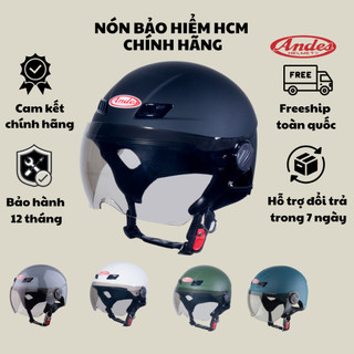 Mũ bảo hiểm 1/2 Andes 109 kính bảo hành 12 tháng lót tháo ra được vệ sinh