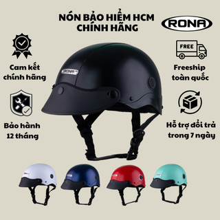 Mũ bảo hiểm nửa đầu Rona r5 cao cấp có lưỡi trai đi xe máy cho nam và nữ bảo hành 12 tháng