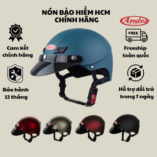 Mũ bảo hiểm Andes 109 lưỡi trai tháo được lót vệ sinh bảo hành 12 tháng chính hãng đi xe máy