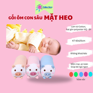 Gối Ôm Con Sâu Hình Heo Baby Top - Mềm Mại, An Toàn, Giúp Bé Ngủ Ngon - Hàng VN chuẩn ISO