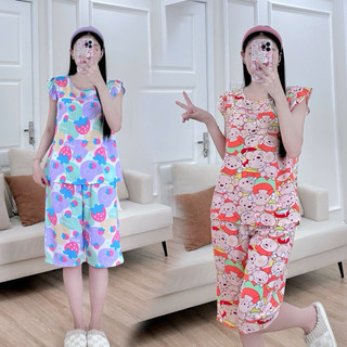 Bộ đồ tole áo tay cánh tiên quần lửng F21 VNXK