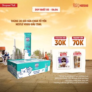 Sữa chua tổ yến Nestlé® Yogu Gấu (thùng 28 gói x 75ml)