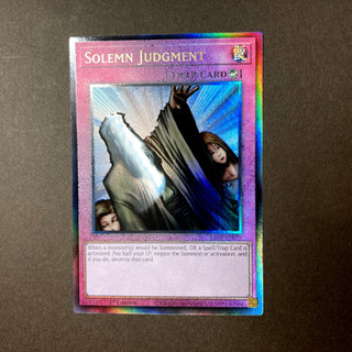 ra02 [ Dưa Hấu Yugioh ] Lá bài thẻ bài Solemn Judgment - ultimate Secret Rare - Tặng bọc bài nhựa bảo quản