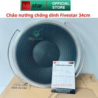 Chảo nướng chống dính Blackcube inox 3 lớp bếp từ Fivestar Plus FPCN34001 size 34cm , dùng được mọi bếp