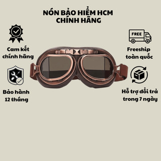 Kính phi công thay nón bảo hiểm nửa đầu và mũ 3/4 cao cấp
