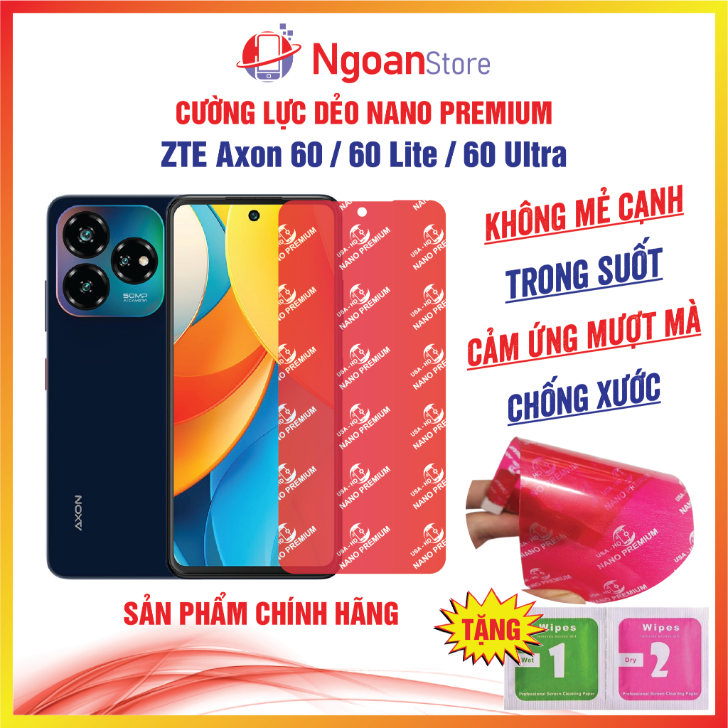 Cường lực dẻo ZTE Axon 60 / 60 Lite / 60 Ultra chống xước vỡ bảo vệ màn hình - Ngoan Store