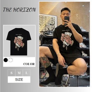 Áo thun Local Brand THE HORIZON - Have Faith, áo phông nam nữ unisex form rộng 100% COTTON