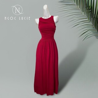 D703 - đầm xoè nhún sát nách -ngọc lucie