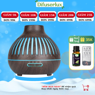  Máy xông tinh dầu đèn lồng sọc 550ml có đèn led 7 màu khuếch tán phun tinh dầu - DIFFUSER LUX 