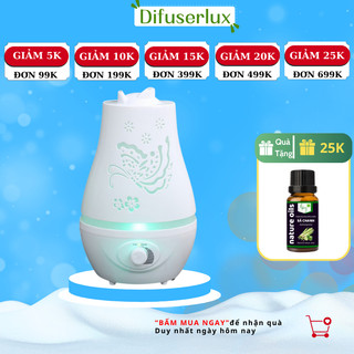 Máy phun tinh dầu hồ điệp đáy tròn 2200ml khuếch tán xông tinh dầu tạo ẩm siêu âm - DIFFUSER LUX