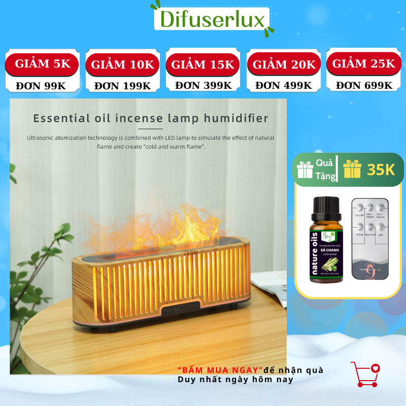 Máy Xông Tinh Dầu Ngọn Lửa Dài Với 2 Đầu Phun YX-1625 Khuếch Tán Tinh Dầu Làm Thơm Phòng, Tạo Độ Ẩm Phòng - Di