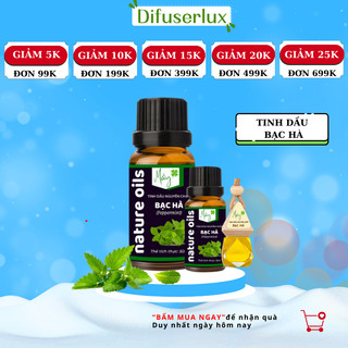 Lọ tinh dầu nguyên chất bạc hà 10ml - 50ml tinh dầu thiên nhiên thơm phòng - DIFFUSER LUX