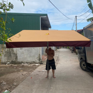 Ô dù mái chéo ô dù mái ngiêng thích hợp che mưa, nắng hắt,xiên kích thước 2m5x2m5và2m5x3m(chưa bao gồm chân đế bê tôn