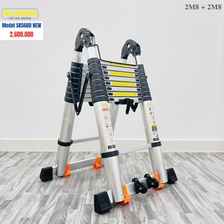 Thang nhôm rút đôi cao cấp (Chữ A: 2,8m; Chữ I: 5,6m) Sumika SK560D NEW. Bảo hành 2 năm