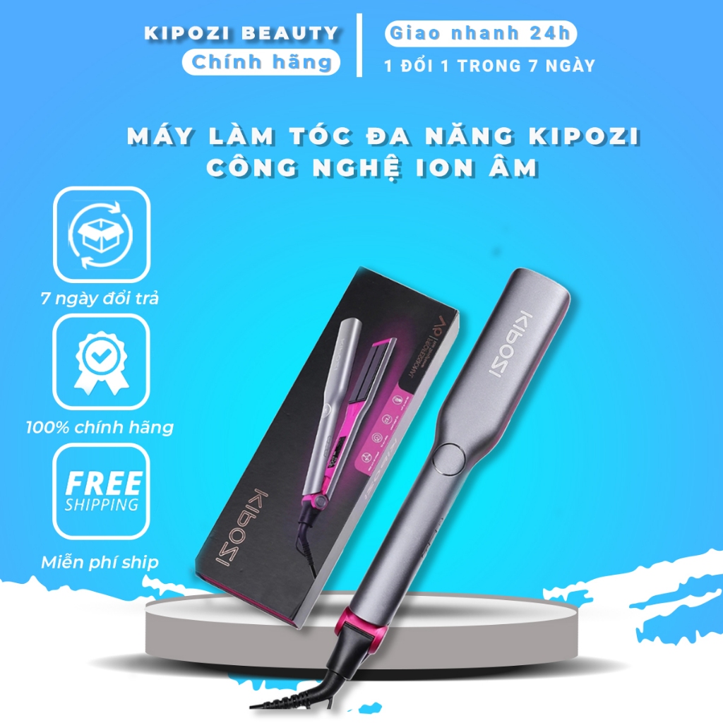 Máy duỗi tóc mini 3 trong 1 KIPOZI V6 chính hãng cao cấp duỗi thẳng ion âm thương hiệu Đức