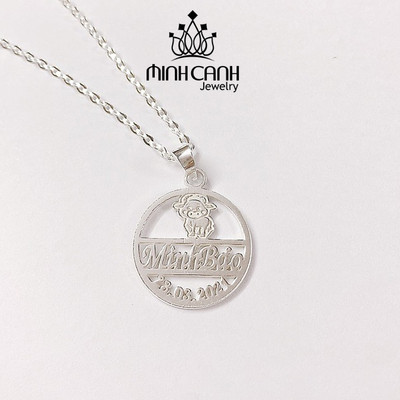 Dây Chuyền Bạc Viền Tròn Cắt Chữ Theo Yêu Cầu Cho Bé - Minh Canh Jewelry