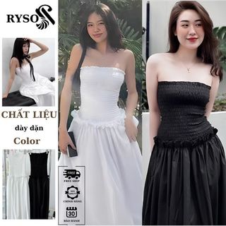 Đầm ống cúp ngực nhún thun dáng xòe , đầm váy maxi bo chun dáng xòe thiết kế sang chảnh cho nàng đi biển RYSO FASHION