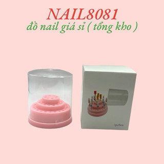 Hộp đựng đầu mài Tròn 48 Lỗ chuyên dụng làm móng