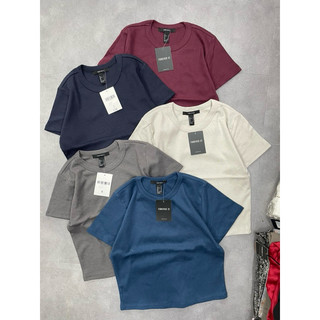 Áo thun cotton trơn crop top f21