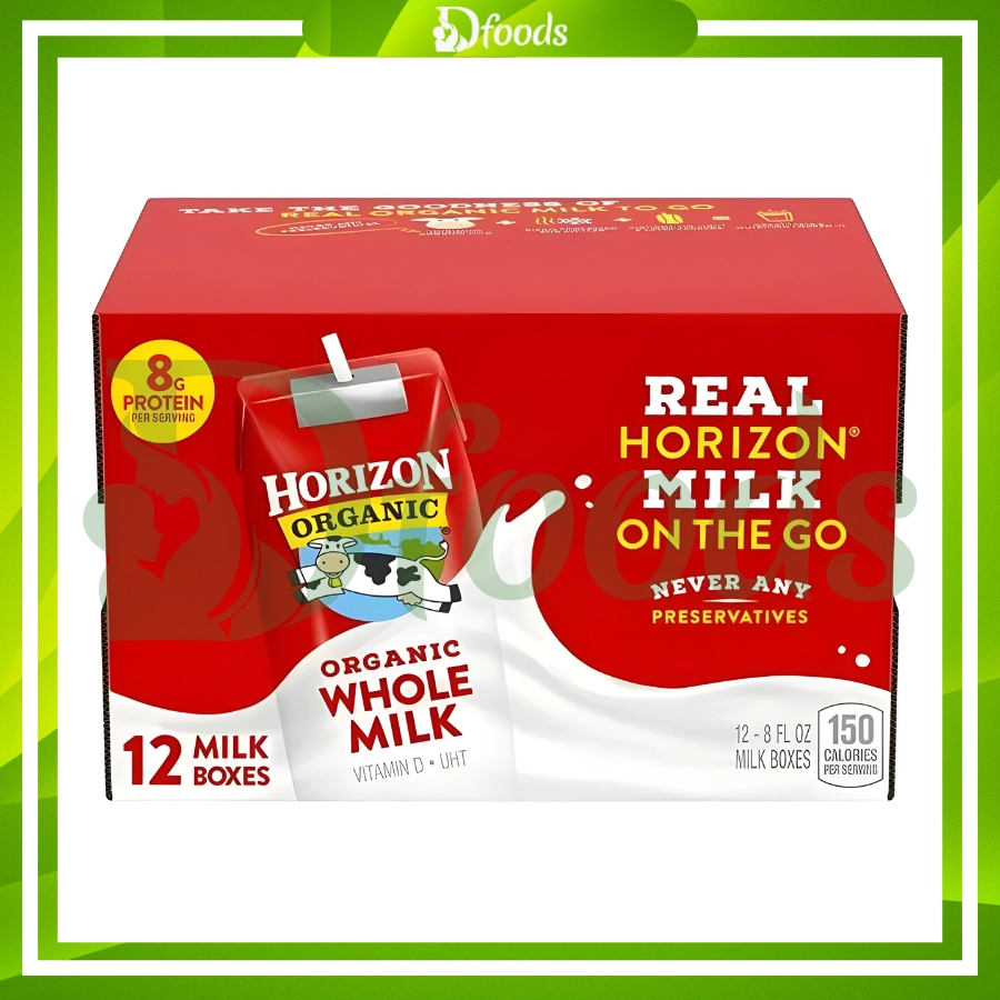(Date 07/2026) Thùng 18 Hộp Sữa Nước Horizon Organic Whole Milk