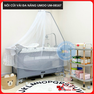 Nôi cũi vải gấp gọn đa năng umoo um-08167 chính hãng sang chảnh