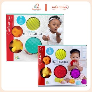 Đồ chơi trái bóng tập cầm nắm Infantino cho bé 6m+, đồ chơi trẻ em phát triển giác quan vận động