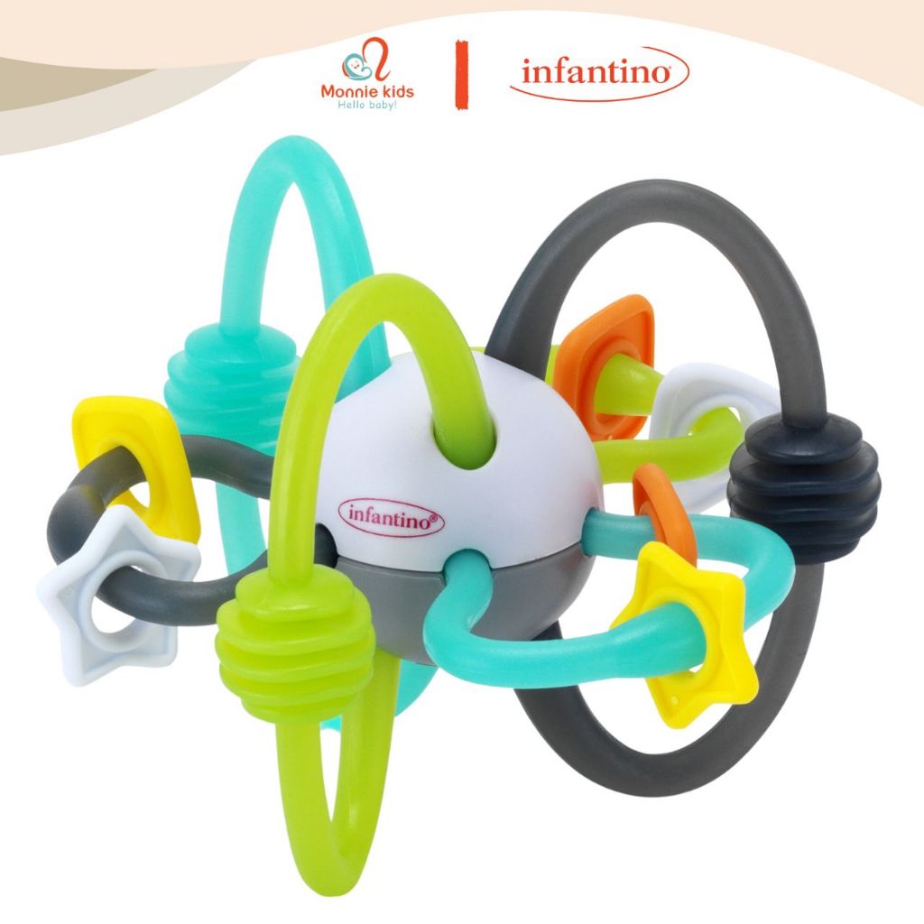 Gặm nướu cho bé INFANTINO vòng tròn cho bé từ 0m, đồ chơi trẻ em chất liệu nhựa ABS cao cấp