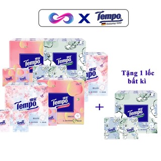 [Mua 6 tặng 1] Khăn giấy mini bỏ túi Tempo Petit 4 lớp bền dai lốc 12 gói, hương thơm nhẹ nhàng sang trọng cao cấp