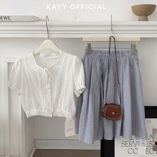 Kayy. chân váy kẻ cạp chun _ cv17926