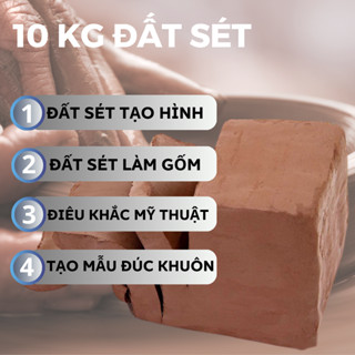 10KG Đất Sét Làm Gốm, Đất Sét Mỹ Thuật Tự Khô Cứng Nặn Trang Trí Theo Ý Muốn